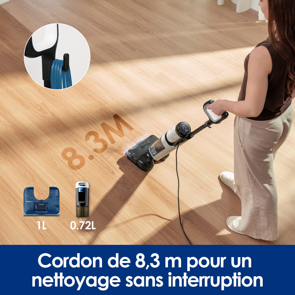 Tineco FLOOR ONE S6 Stretch Steam Wired All-in-one Wet Dry Vacuum Cleaner and Mop