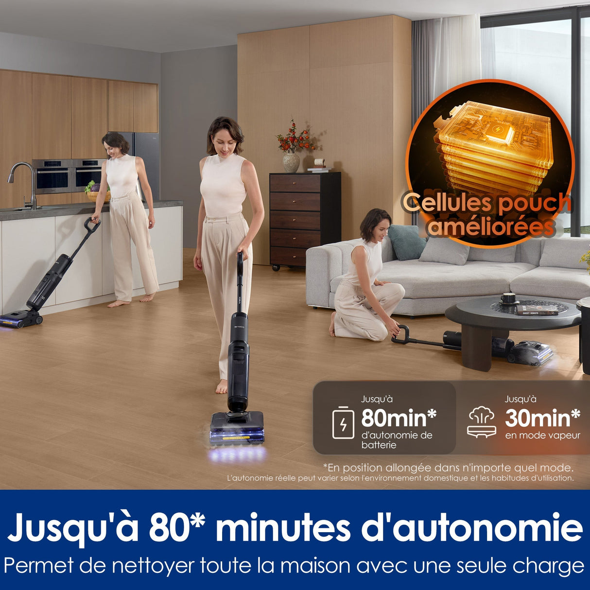Tineco FLOOR ONE S7 Stretch Steam All-in-One Cordless Steam Mop Vacuum Cleaner