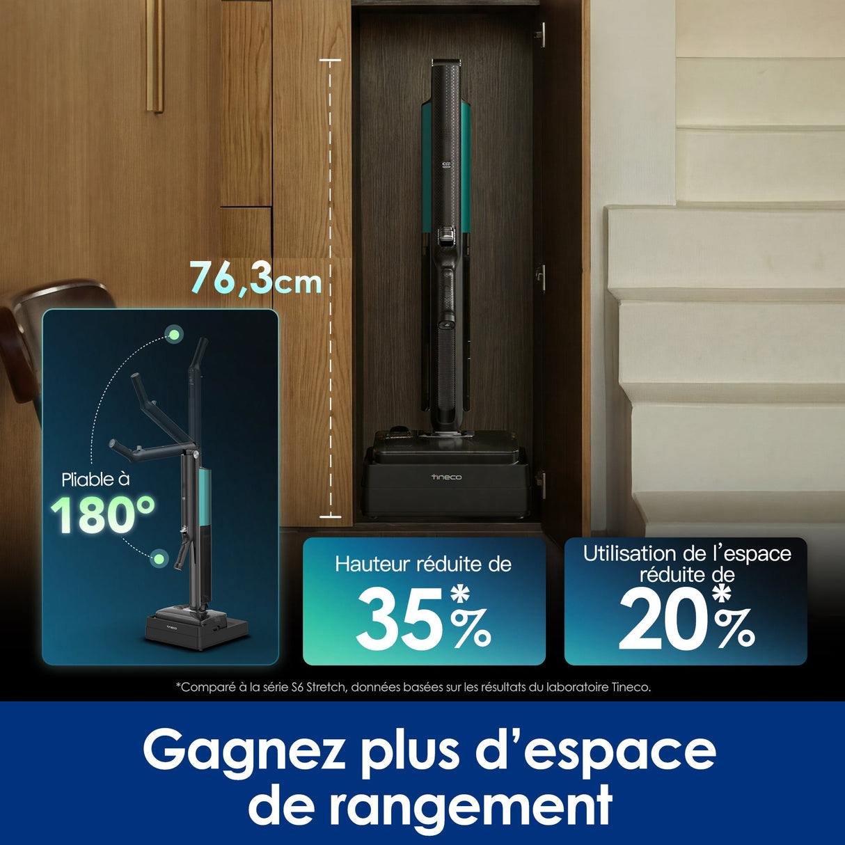 Tineco Floor One i7 Fold  Aspirateur Sec et Humide Sans Fil